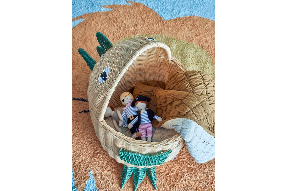 Aufbewahrungskorb Sino – Dinosaurierkorb aus Rattan