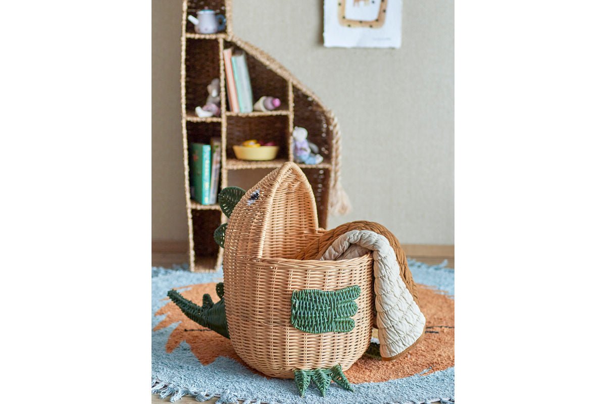 Aufbewahrungskorb Sino – Dinosaurierkorb aus Rattan