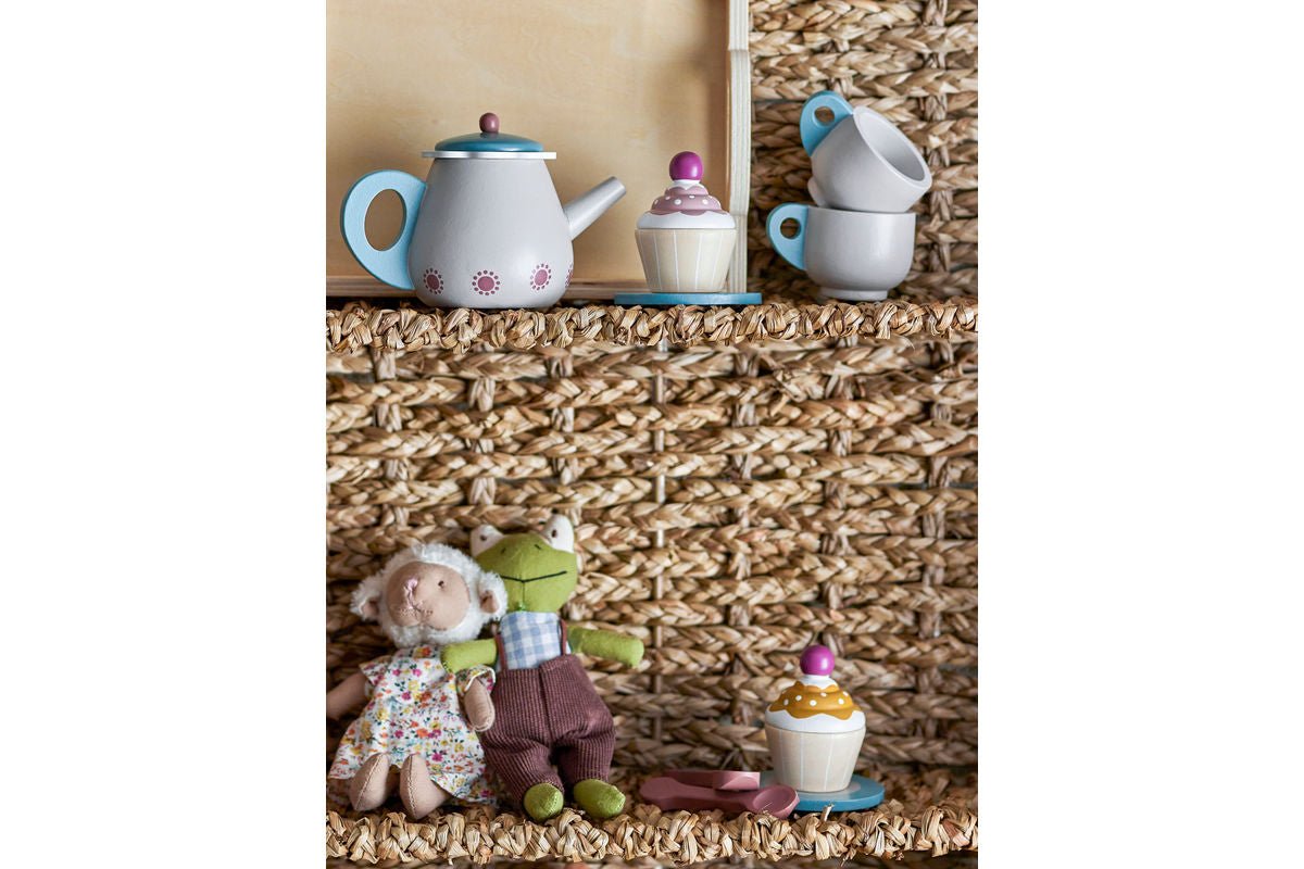 Spielset Ariel - buntes Teeservice mit Tablett & Cupcakes