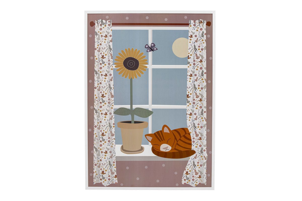 Wandbild Jasmin - Kinderzimmer-Deko im weißen Holzrahmen