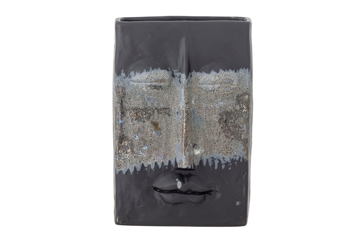 Vase „Kaelra“ – Steingut in Schwarz