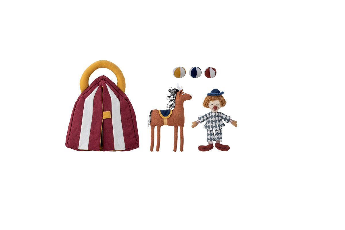 Plüschtier-Set Fernando - Zirkus-Spielset mit Clown, Pferd & Zelt aus Stoff