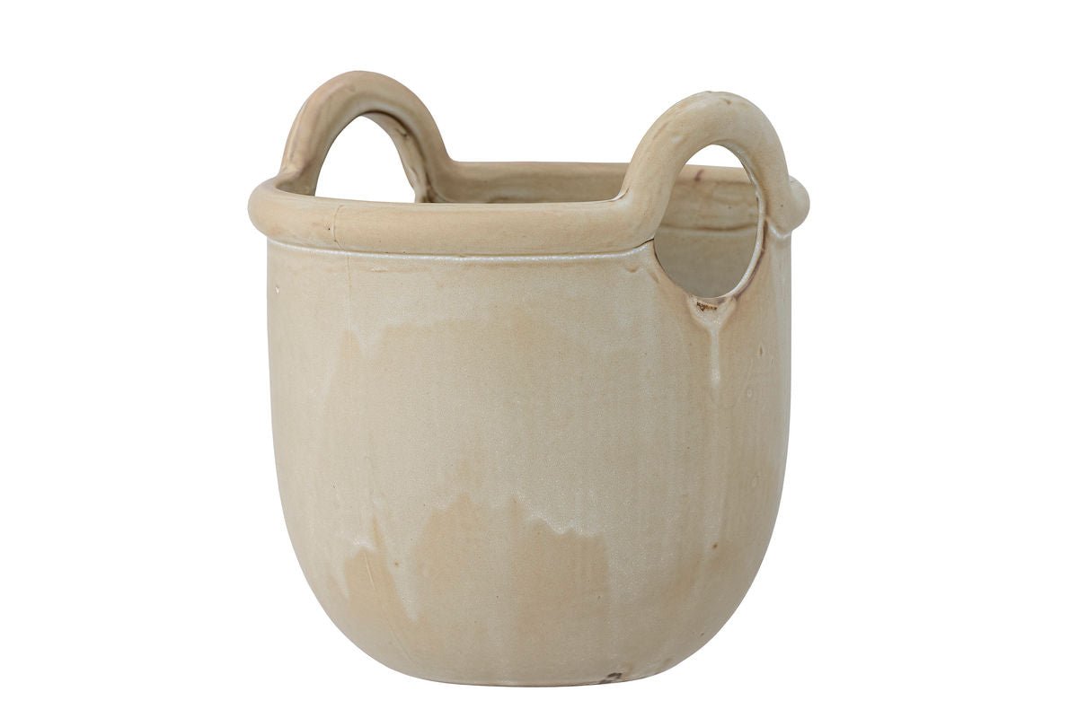 Blumentopf Fjell – Nordisches Steingutdesign in Naturgrau