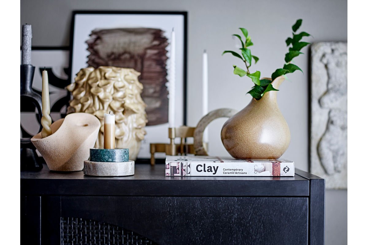 Kerzenhalter Noah – schwarzes Polyresin mit roher Metalloptik