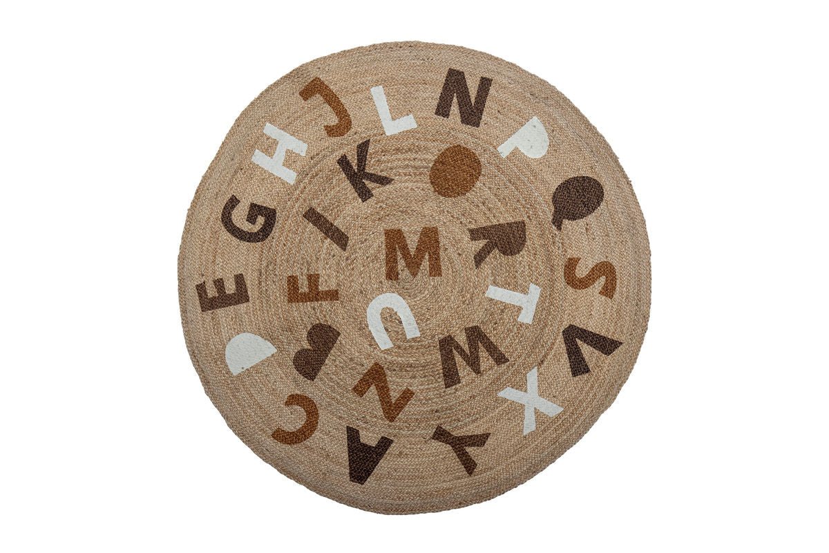 Kinder-Teppich „Letter“ – Naturfarbener Juteteppich