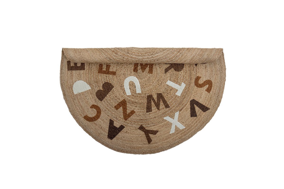Kinder-Teppich „Letter“ – Naturfarbener Juteteppich