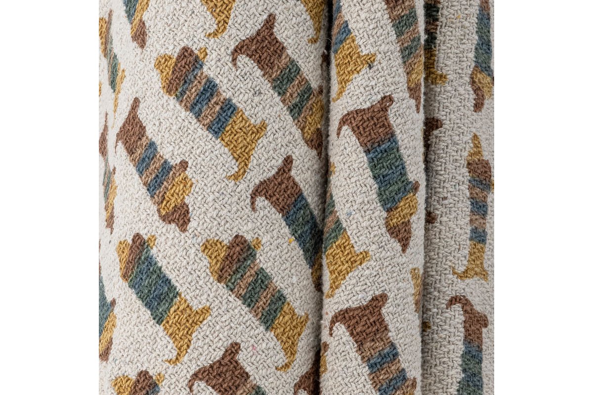Überwurfdecke Louie - Bunt, aus recycelter Baumwolle
