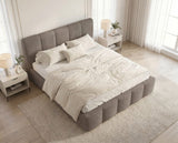 Designer Polsterbett Elva in Bouclé – Taupe