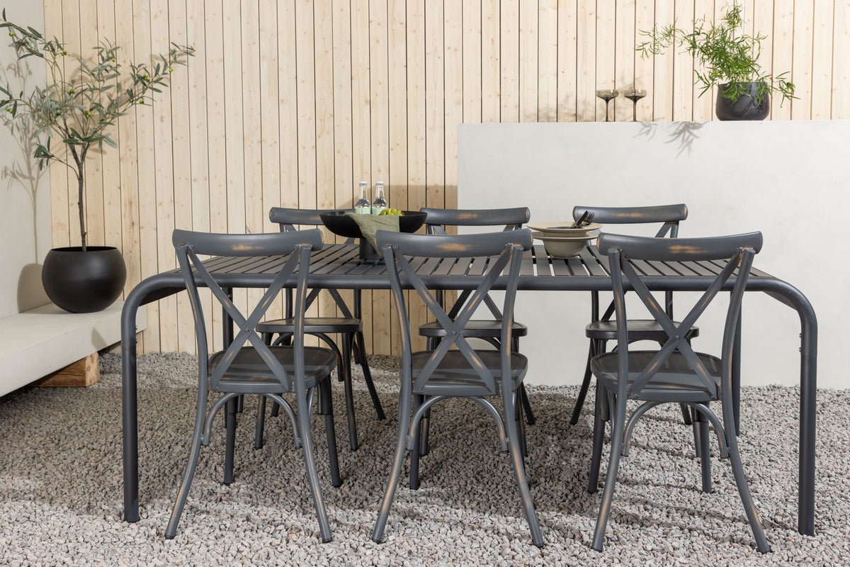 Garten Essgruppe Canggu – 7-teiliges Gartenmöbel-Set aus Aluminium