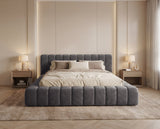 Designer Polsterbett Ivo in Samt – Grau