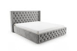 Designer Polsterbett Marlo in Samt – Grau
