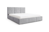 Designer Polsterbett Miro in Samt mit Stauraum – Grau