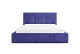 Designer Polsterbett Miro in Samt mit Stauraum – Blau
