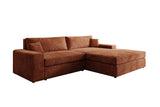 Designer Ecksofa Lugo in Cord – Orange – Rechts