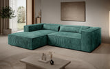 Designer Ecksofa Vasto in Cord – Vintage Blau – Links