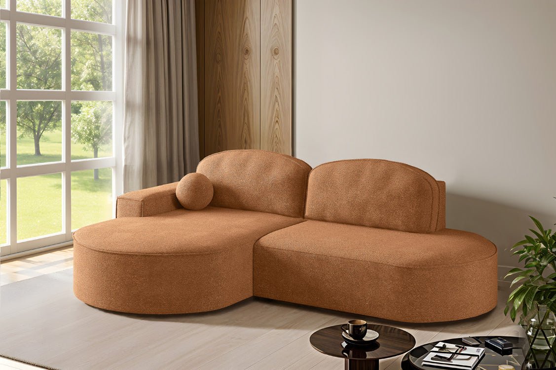 Designer Sofa Lenny Bouclé mit Schlaf- und Klappfunktion