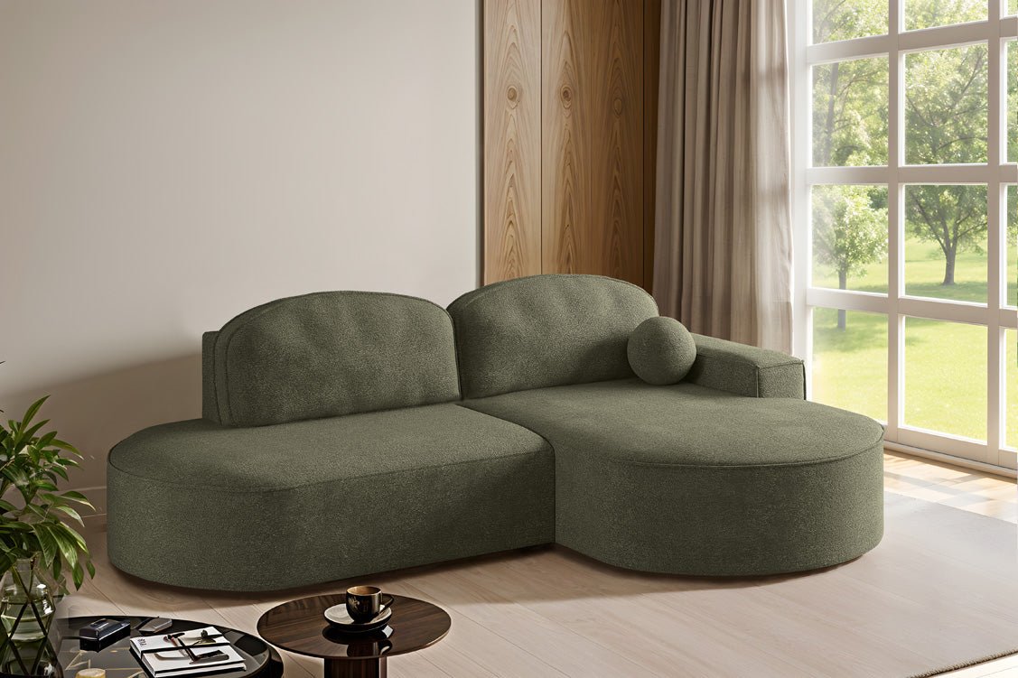 Designer Sofa Lenny Bouclé mit Schlaf- und Klappfunktion