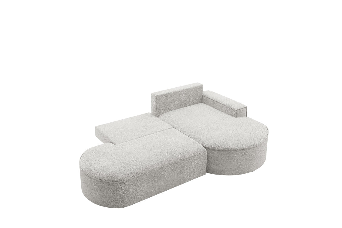 Designer Sofa Lenny Bouclé mit Schlaf- und Klappfunktion