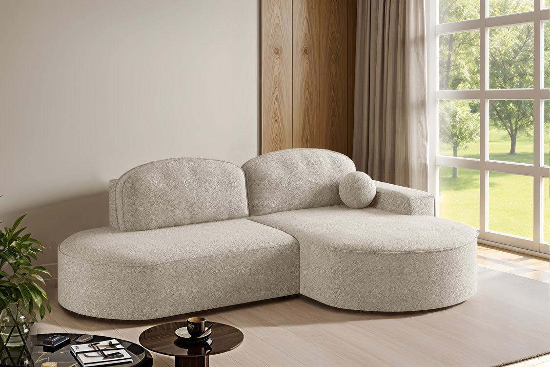 Designer Sofa Lenny Bouclé mit Schlaf- und Klappfunktion