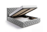 Designer Polsterbett Ria in Samt mit Stauraum – Grau