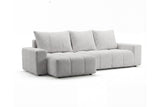 Designer Ecksofa Arvo in Bouclé mit Schlaffunktion & Stauraum – Sand – Links