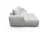 Designer Ecksofa Corso in Samt mit Schlaffunktion & Stauraum – Hellgrau – Links