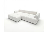 Designer Ecksofa Corso in Samt mit Schlaffunktion & Stauraum – Weiß – Links