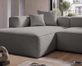 Designer Ecksofa Reno in Bouclé – Grau – Links