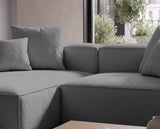 Designer Ecksofa Reno in Bouclé – Grau – Links