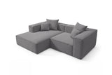 Designer Ecksofa Reno in Bouclé – Grau – Links