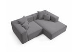 Designer Ecksofa Reno in Bouclé – Grau – Rechts