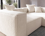 Designer Ecksofa Reno in Bouclé – Weiß – Rechts