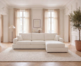 Designer Ecksofa Vigo in Bouclé – Weiß – Rechts