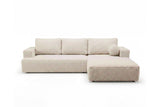 Designer Ecksofa Vanto in Bouclé – Beige – Rechts