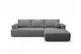 Designer Ecksofa Vanto in Bouclé – Grau – Rechts