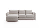 Designer Ecksofa Tino in Strukturstoff – Hellgrau – Links