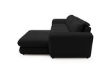 Designer Ecksofa Tino in Strukturstoff – Schwarz – Rechts