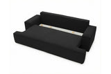Designer 3 Sitzer Sofa Mira in Bouclé mit Schlaffunktion & Stauraum – Anthrazit