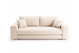 Designer 3 Sitzer Sofa Nilo in Samt mit Schlaffunktion & Stauraum – Beige
