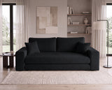 Designer 3 Sitzer Sofa Nilo in Samt mit Schlaffunktion & Stauraum – Schwarz