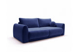 Designer 3 Sitzer Sofa Nora in Samt mit Schlaffunktion & Stauraum – Blau