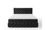 Boxspringbett Castella Samt mit Stauraum – Schwarz