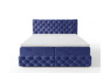 Boxspringbett Castella Samt mit Stauraum – Blau