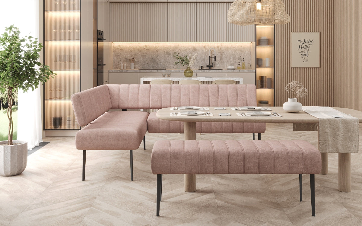 Gepolsterte Essbank Montero aus robustem Stoff mit Metallbeinen