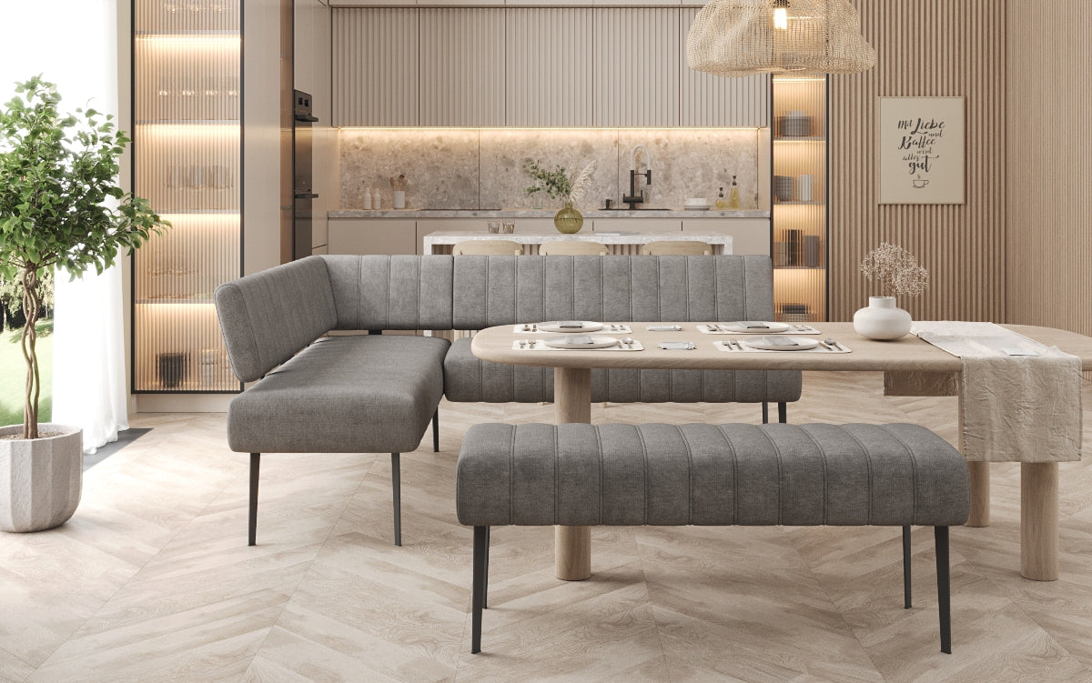 Gepolsterte Essbank Montero aus robustem Stoff mit Metallbeinen