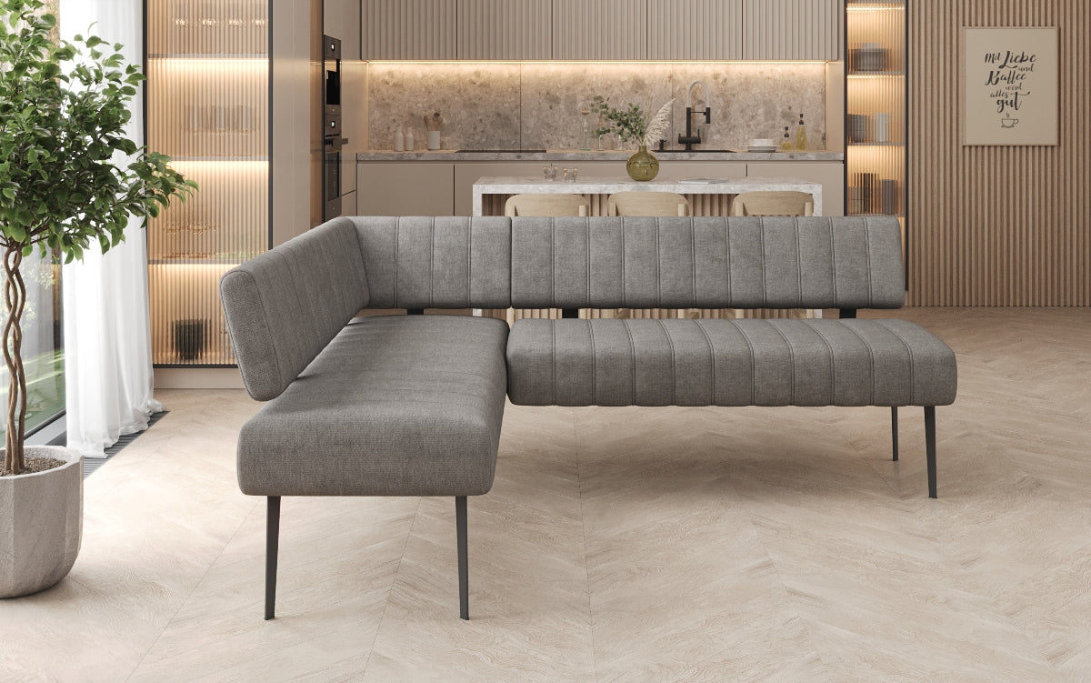 Gepolsterte Essbank Montero aus robustem Stoff mit Metallbeinen