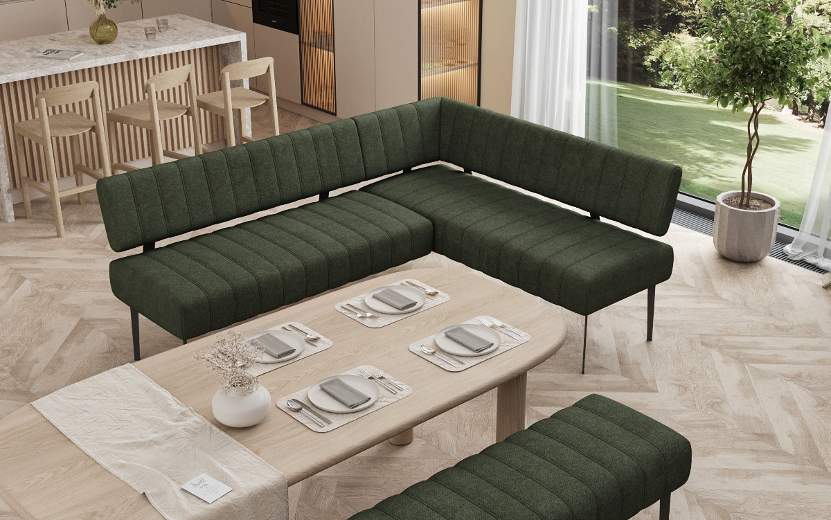 Gepolsterte Essbank Montero aus robustem Stoff mit Metallbeinen