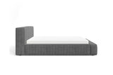 Designer Polsterbett Theo in Cord mit Stauraum – Grau