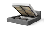 Designer Polsterbett Theo in Cord mit Stauraum – Grau