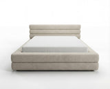 Designer Polsterbett Velia in Samt mit Stauraum – Beige